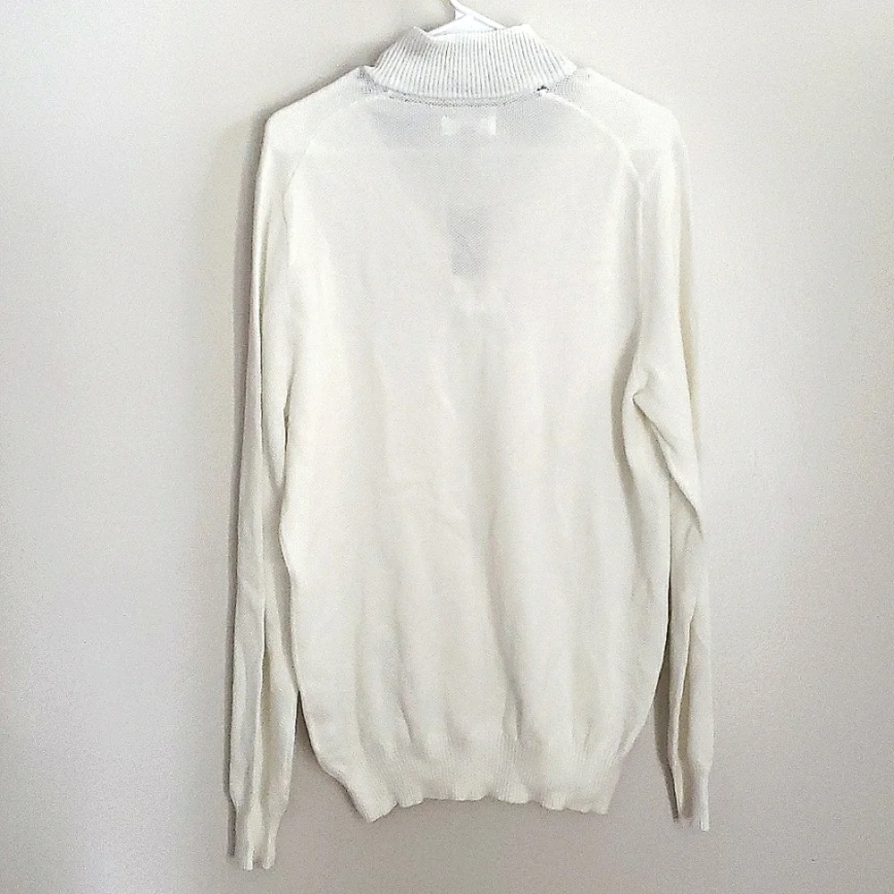 Men's Quarter-Zip Textured Cotton Sweater - Picture 7 of 7